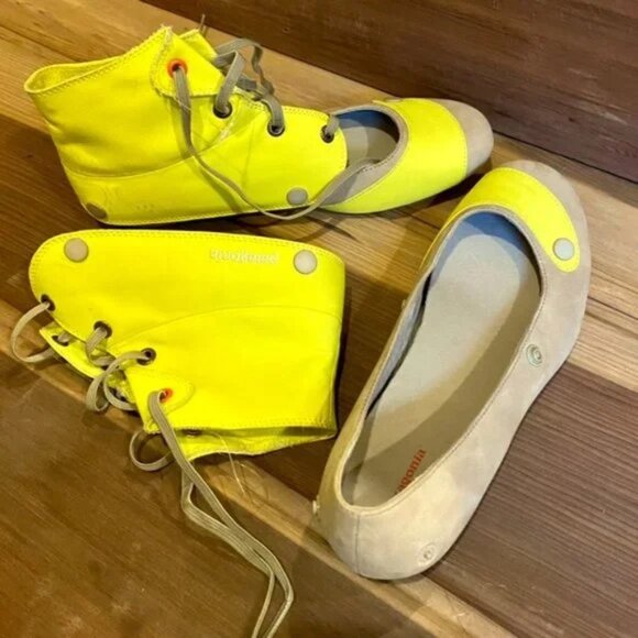 Patagonia Convertible Ballet Flats Neon Yellow/Taupe Best Fits 6.5–7 | Rare - Picture 1 of 11